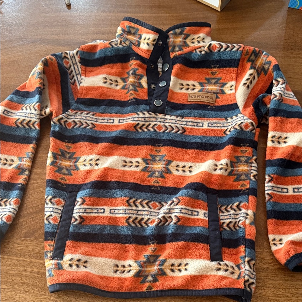 Cinch Men's Multicolor Patterned Zip-Up Sweater